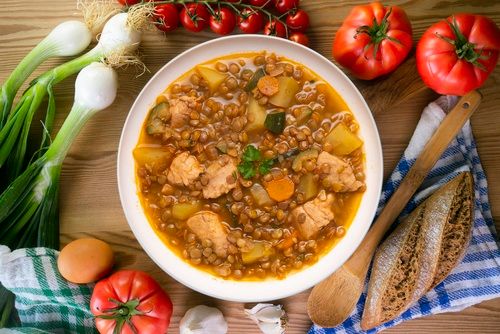 Warm Comfort: Hearty Chicken and Red Lentil Stew